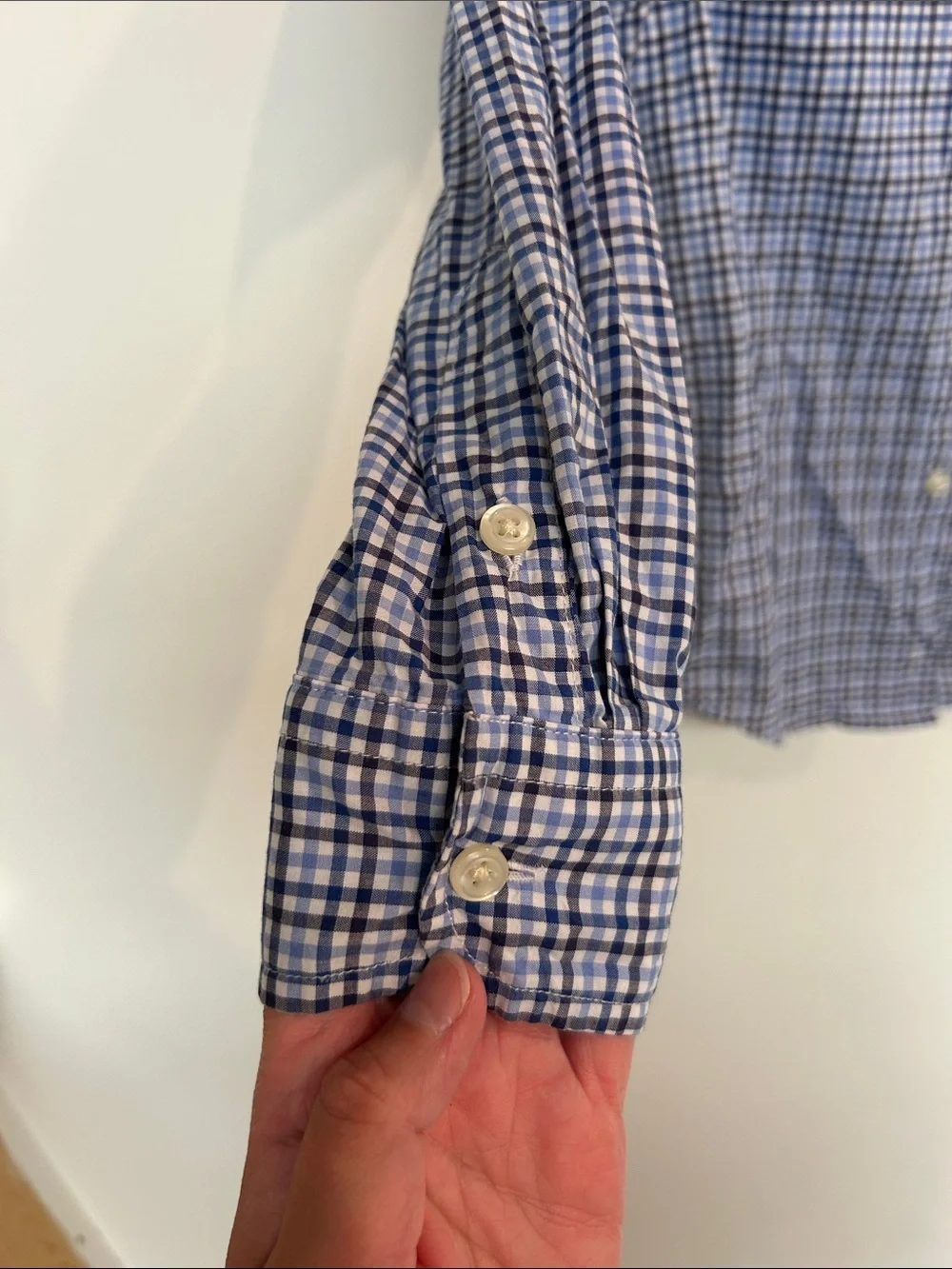 Ralph Lauren Navy and White Plaid Button-Down Shirt